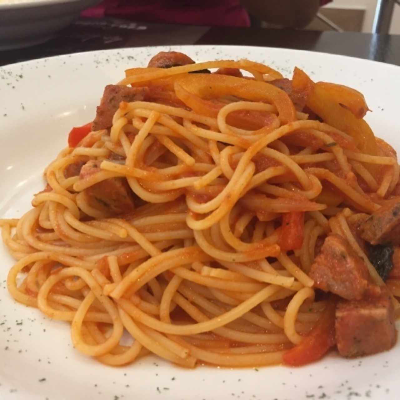 spagetti con chorizo Italiano