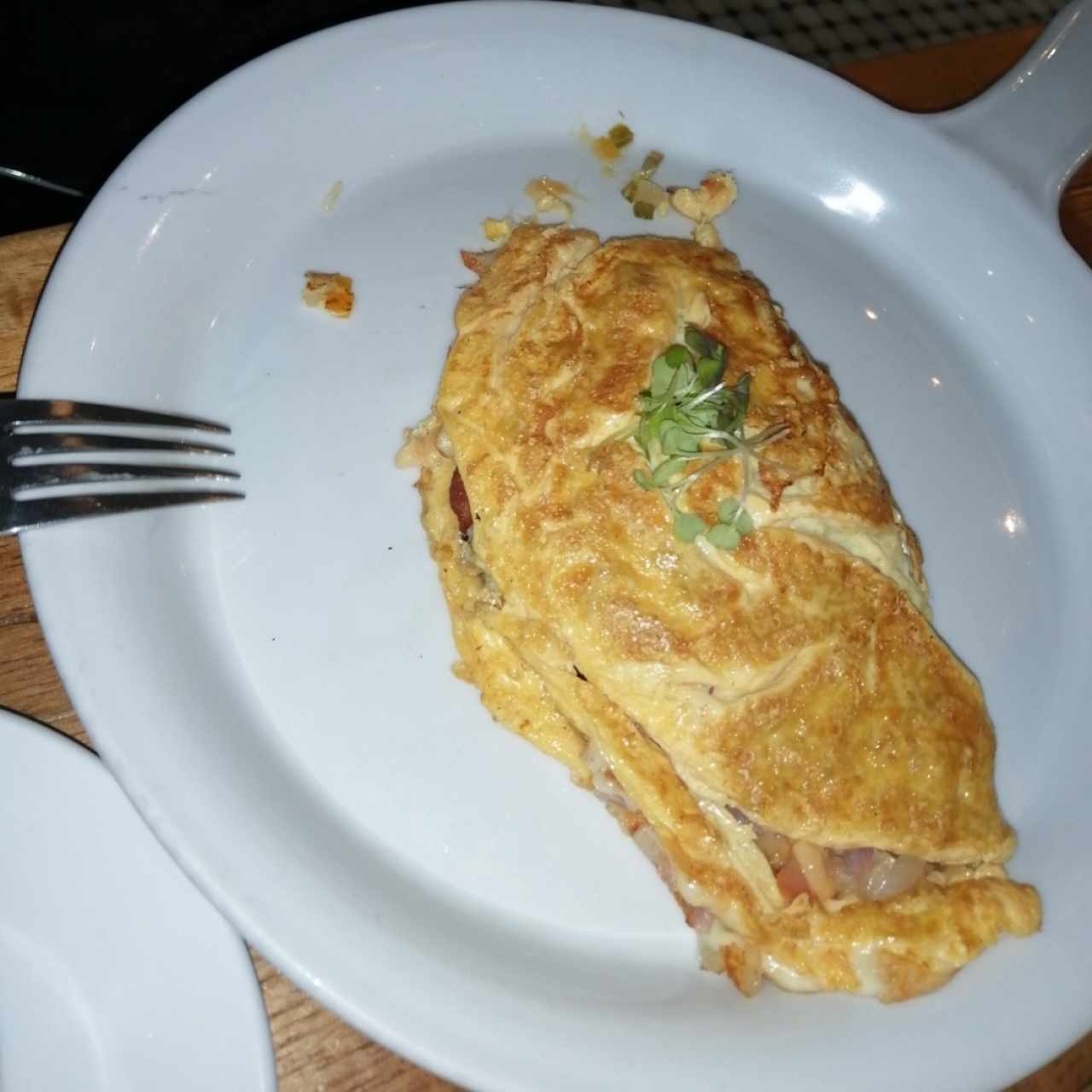 Omelette con jamón, Pimentones, Quesos y Hongos portobello