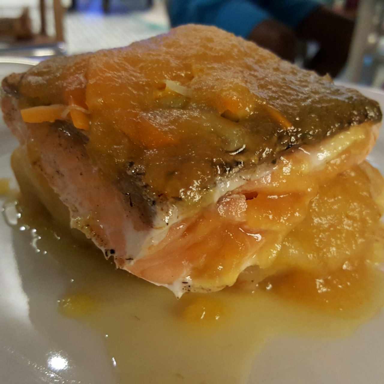 salmón con puré