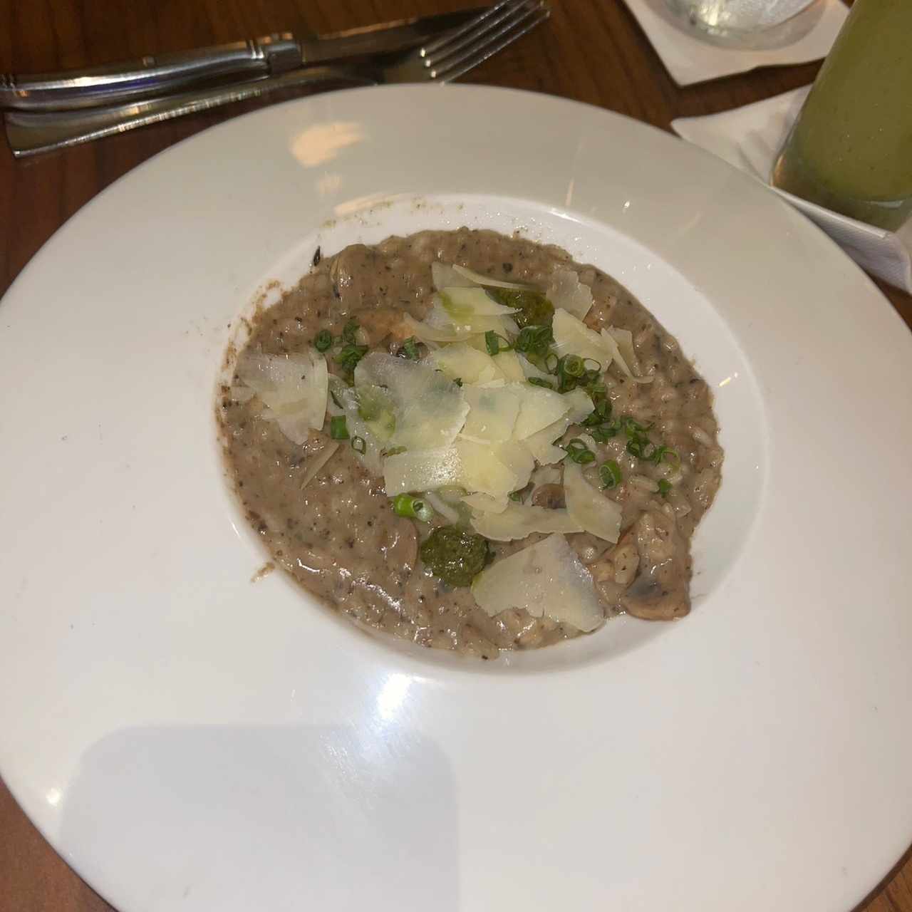 Risotto con champiñones y trufas