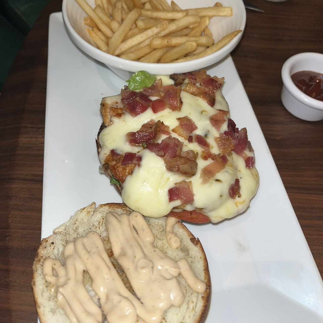 Hamburguesa de pollo al grill