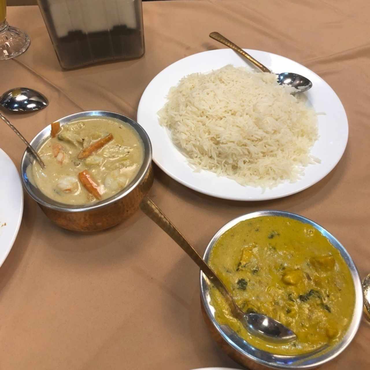 Thai Curry Shrimp, Basmati Rice, Butter Chicken