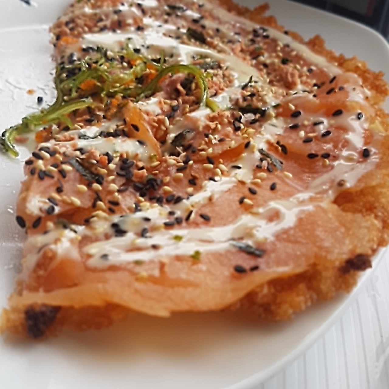 pizza de salmón