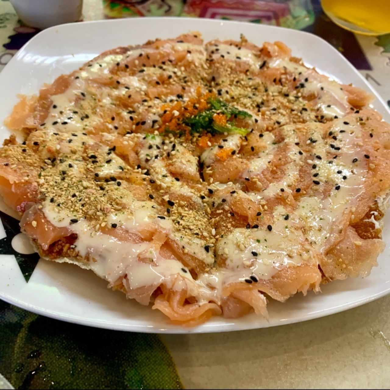 Pizza de salmon ahumado 