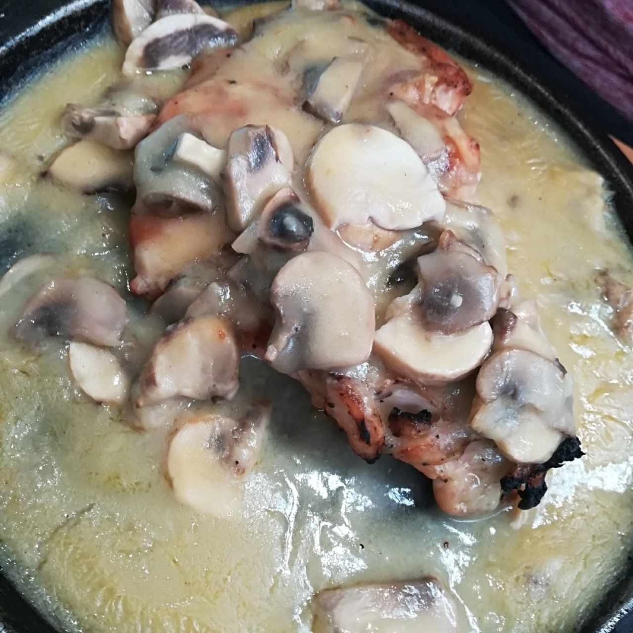 Pollo en Salsa de champiñones