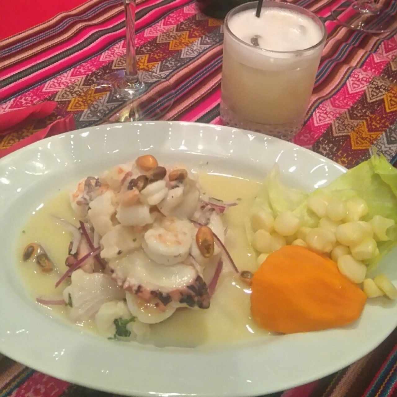 Ceviche Matador y Pisco Sour