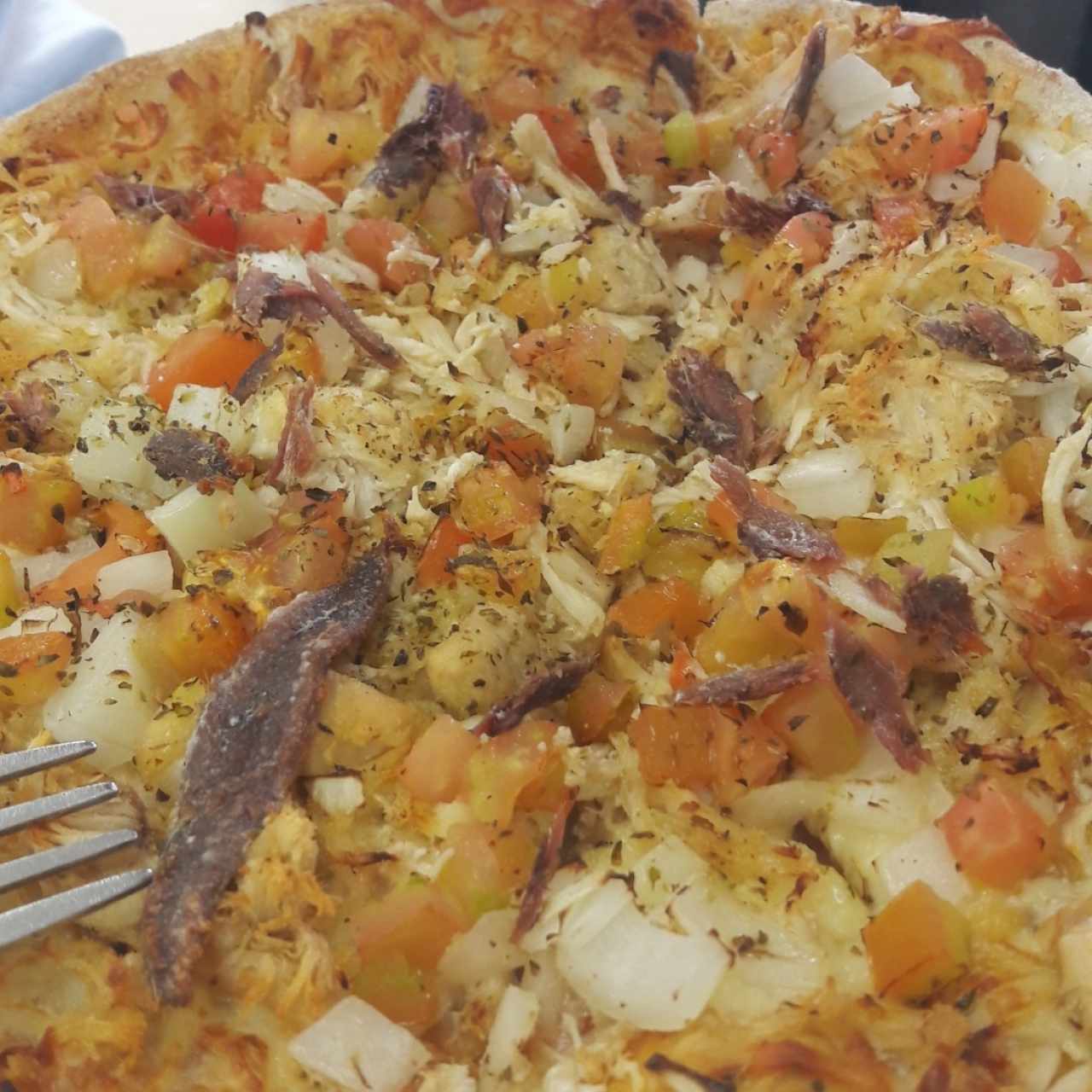 Pizza de Pollo con Anchoas