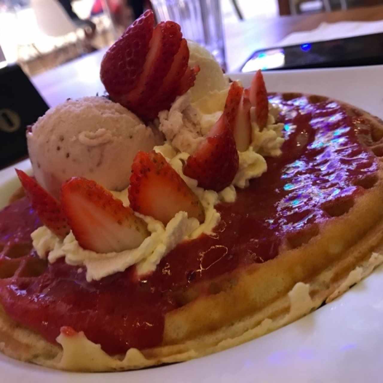 wafles de fresa 