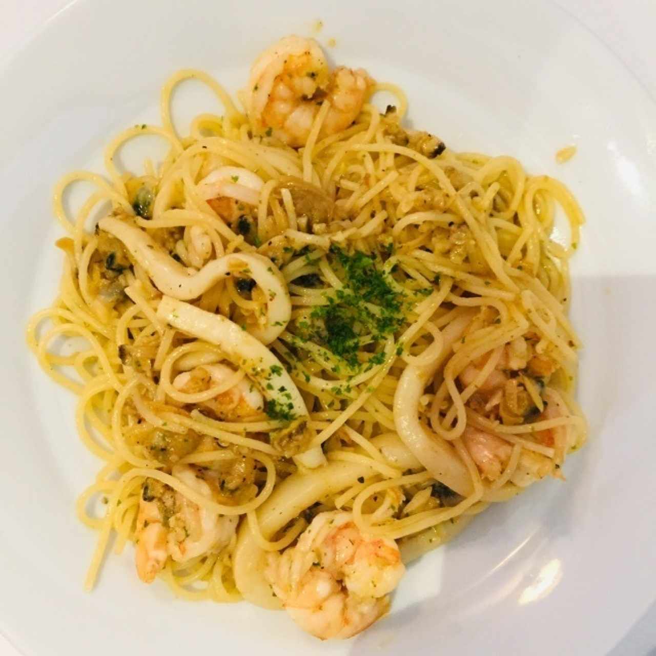 Spaguetti a la pescatore.