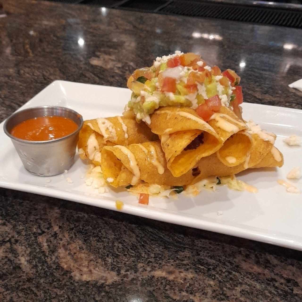 Chicken Taquitos Stacked