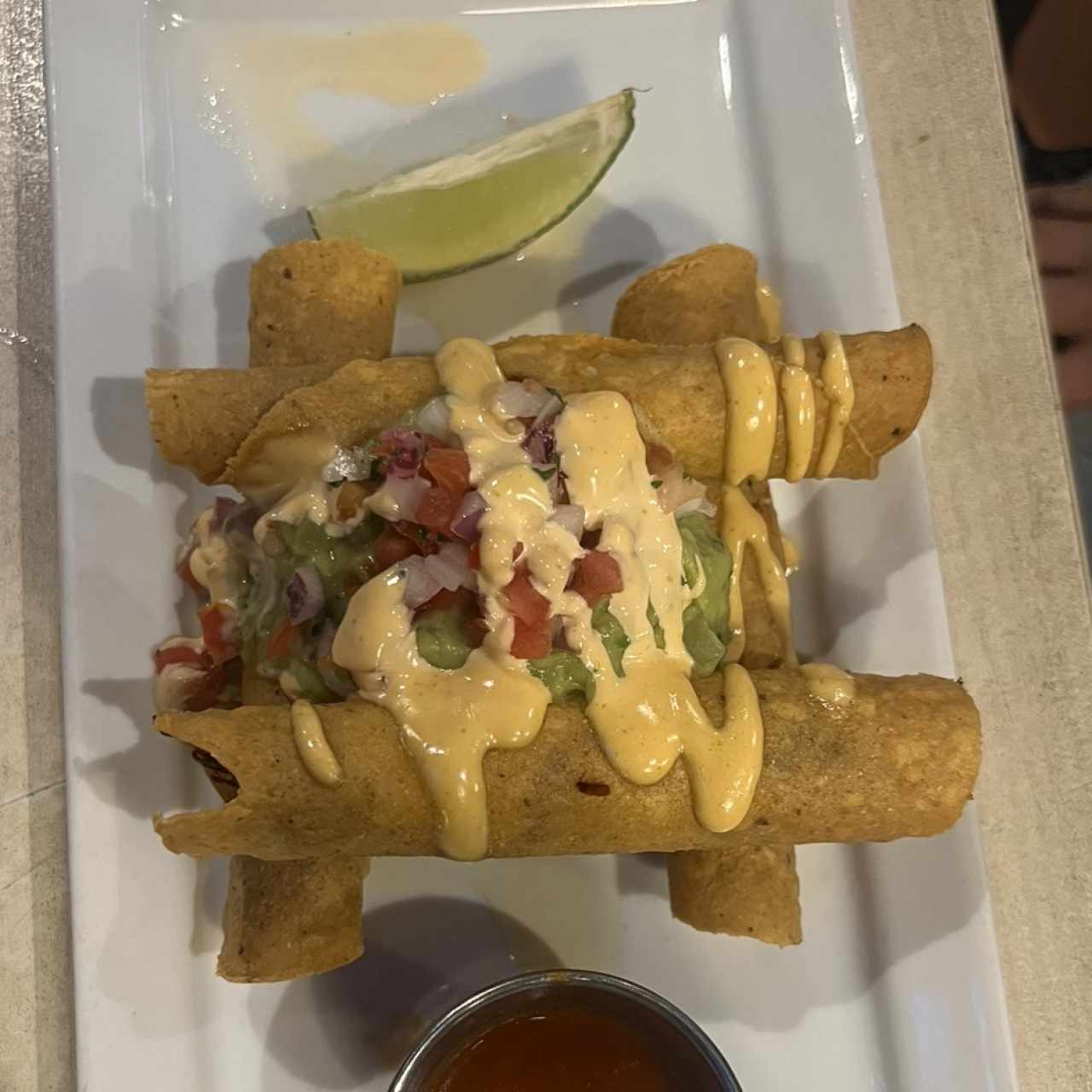 ROASTED CHICKEN TAQUITO STACK