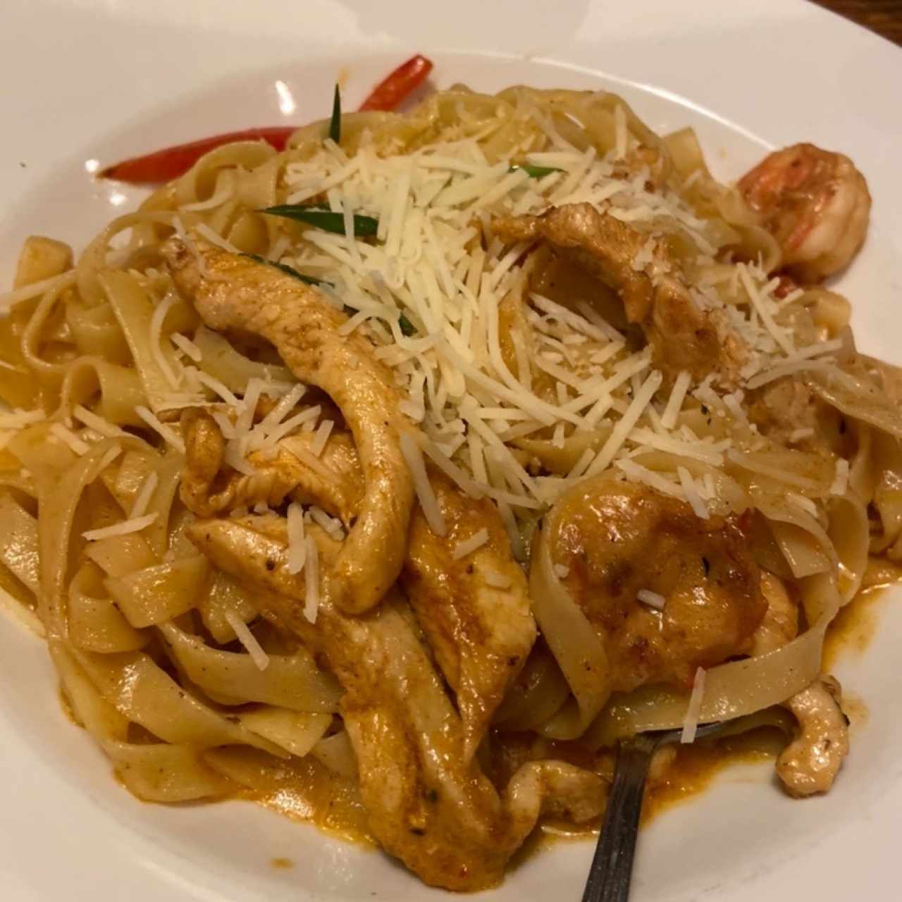 Chicken shrimp pasta