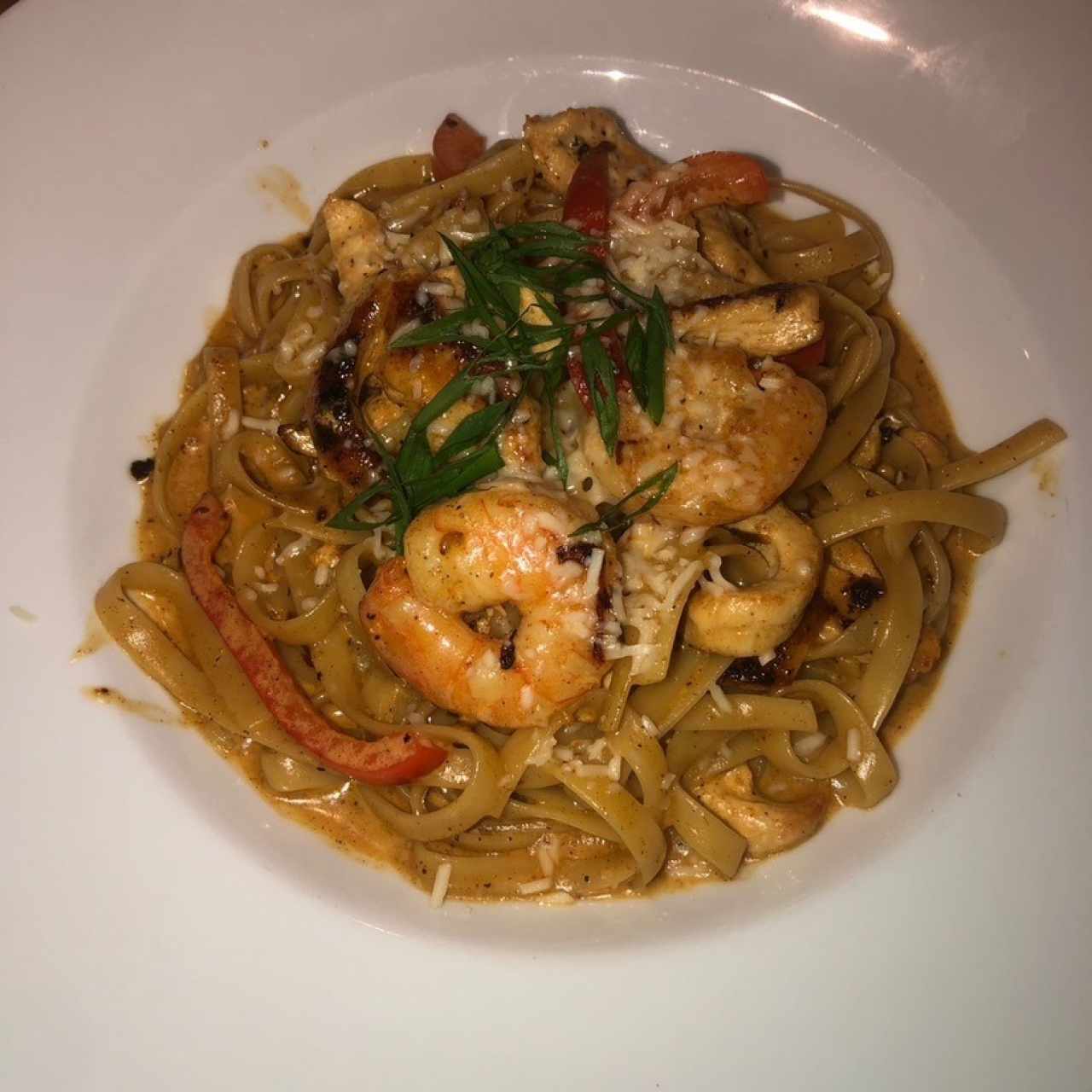 Cajun Shrimp and chicken pasta