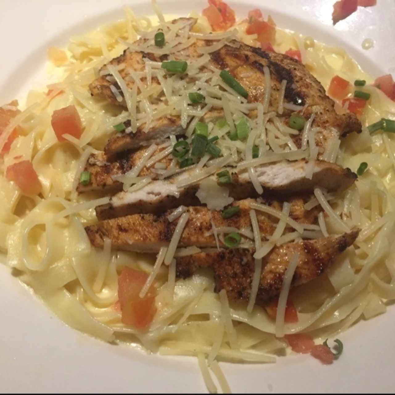 pasta con pollo en salsa alfredo