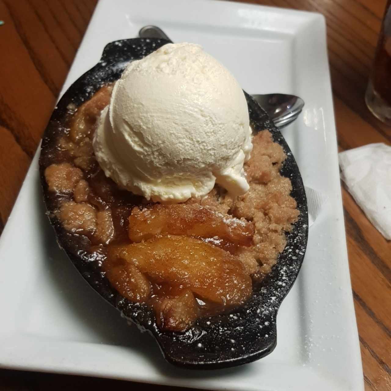 dulce de manzana y helado