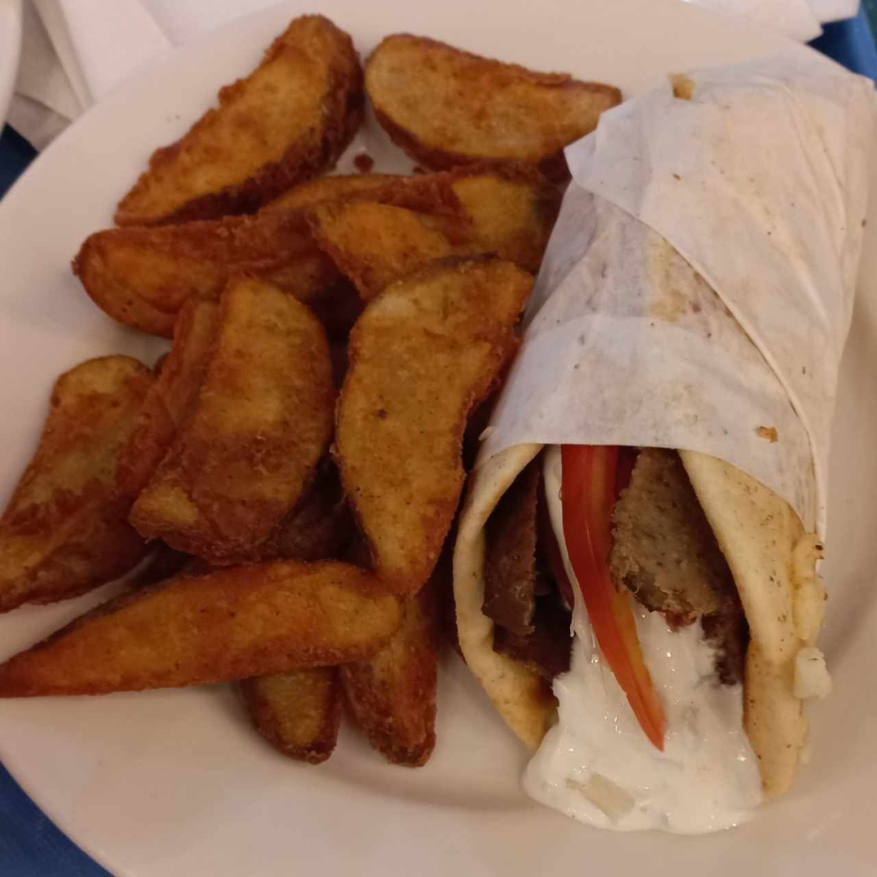 Gyro con papas wedge