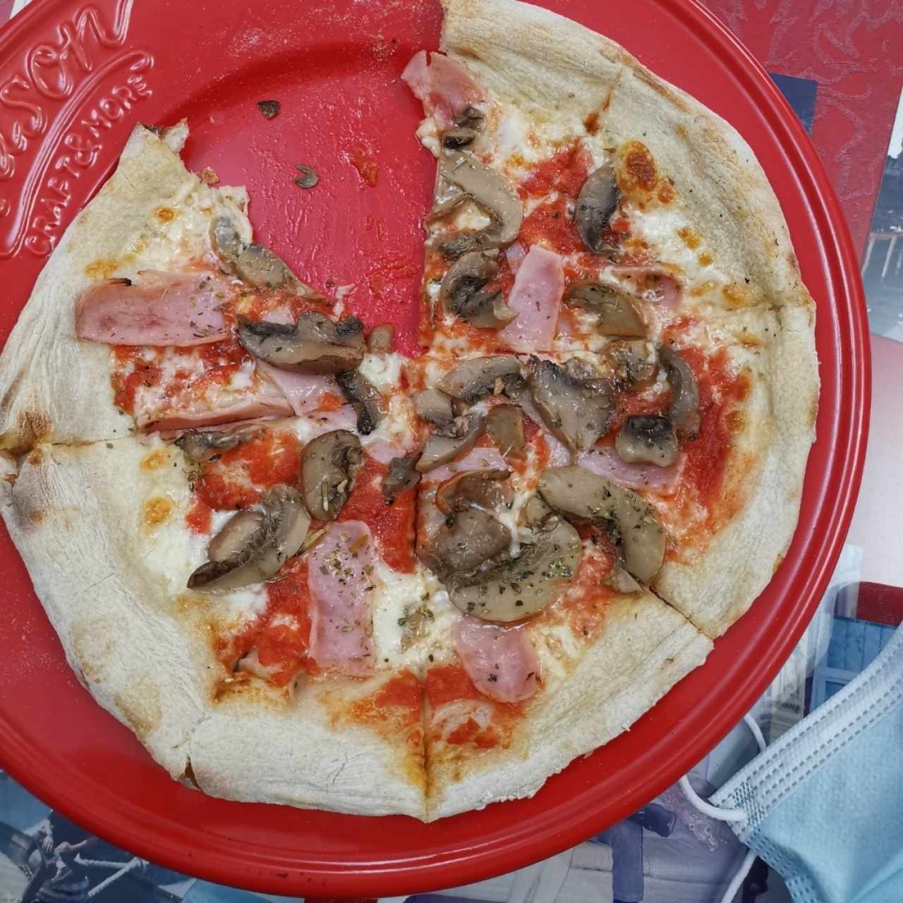 pizza personal Jamón/Hongos