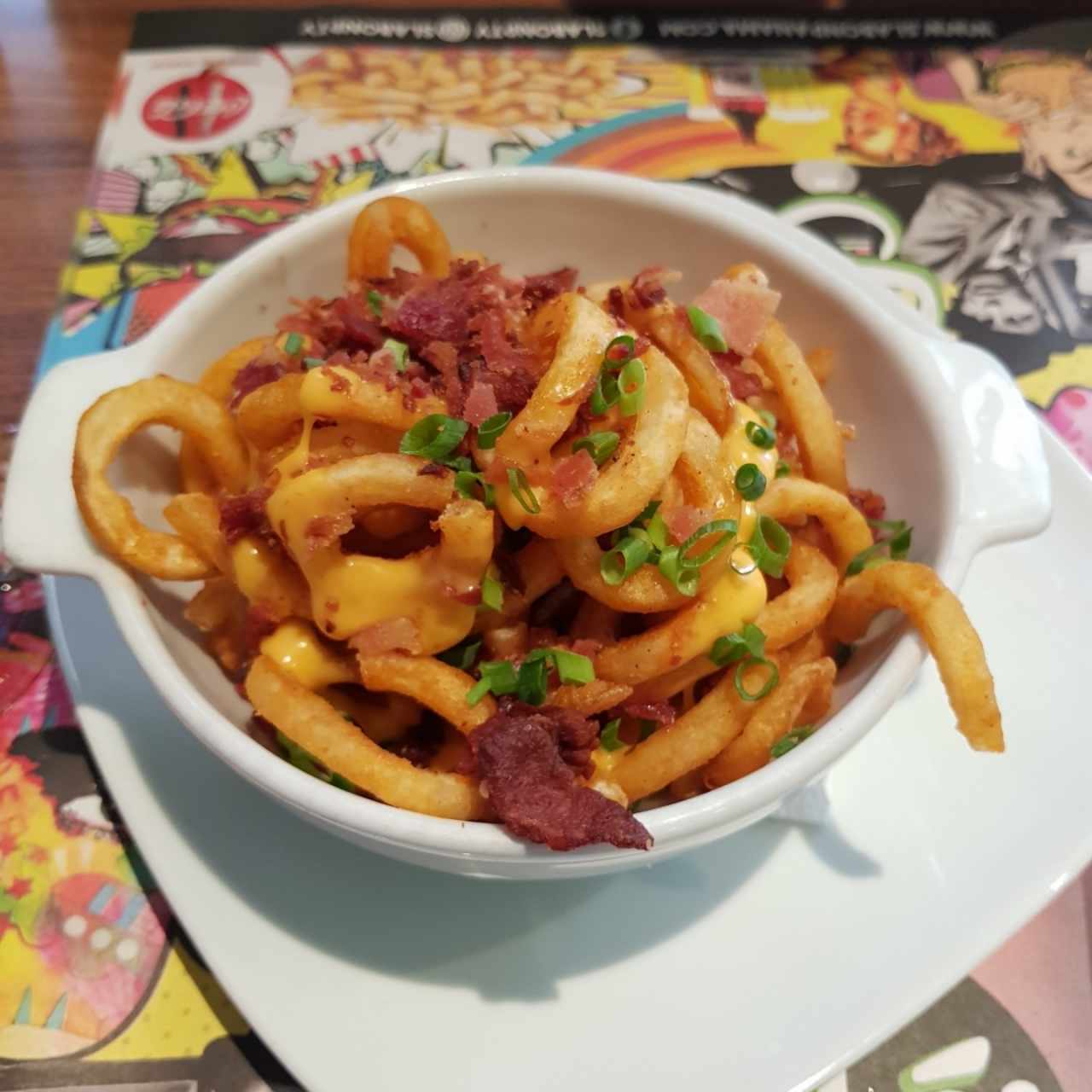papas curly cheese n bacon