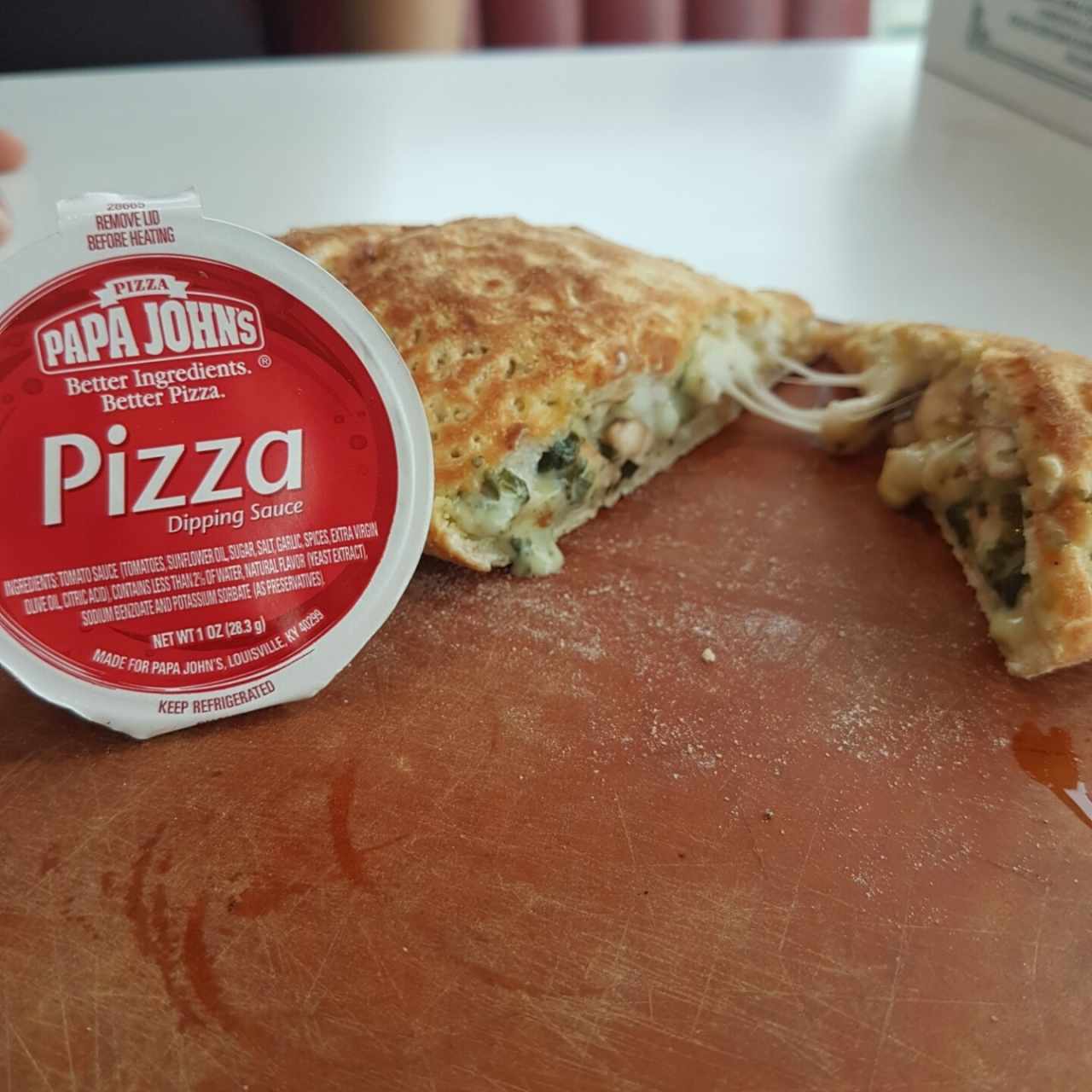 spinach alfredo & mushroom calzone