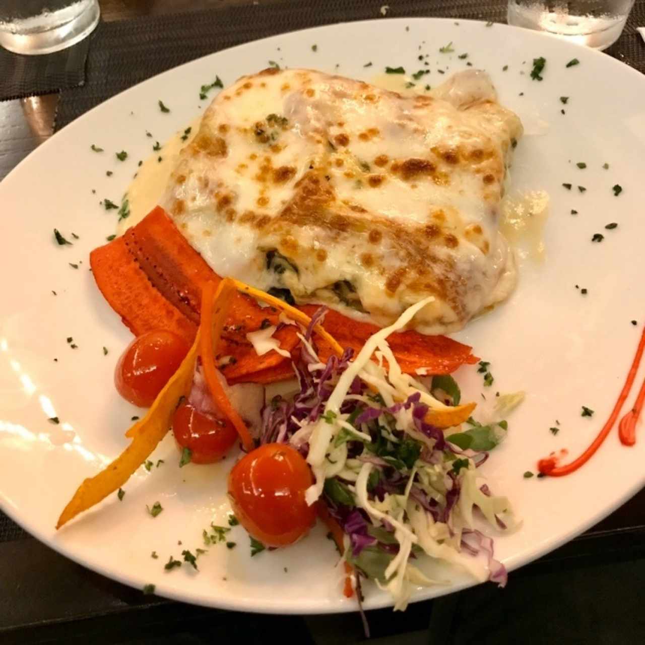 Lasagna pollo y espinacas