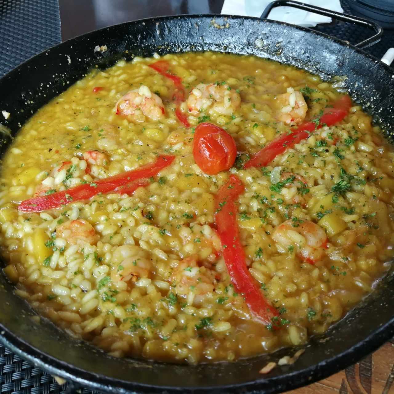 Arroz con camarones al estilo Thai