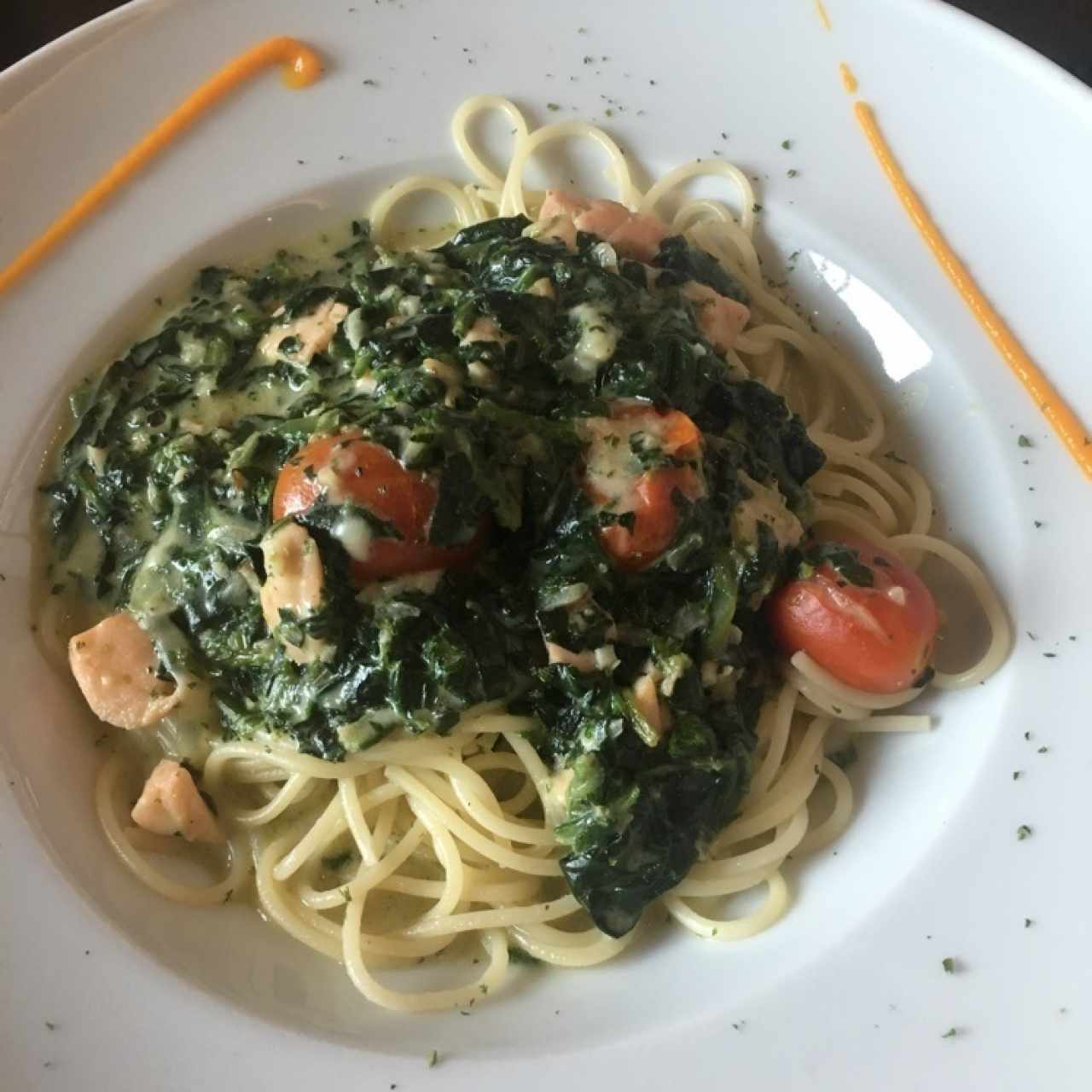 spaguetti con salmon