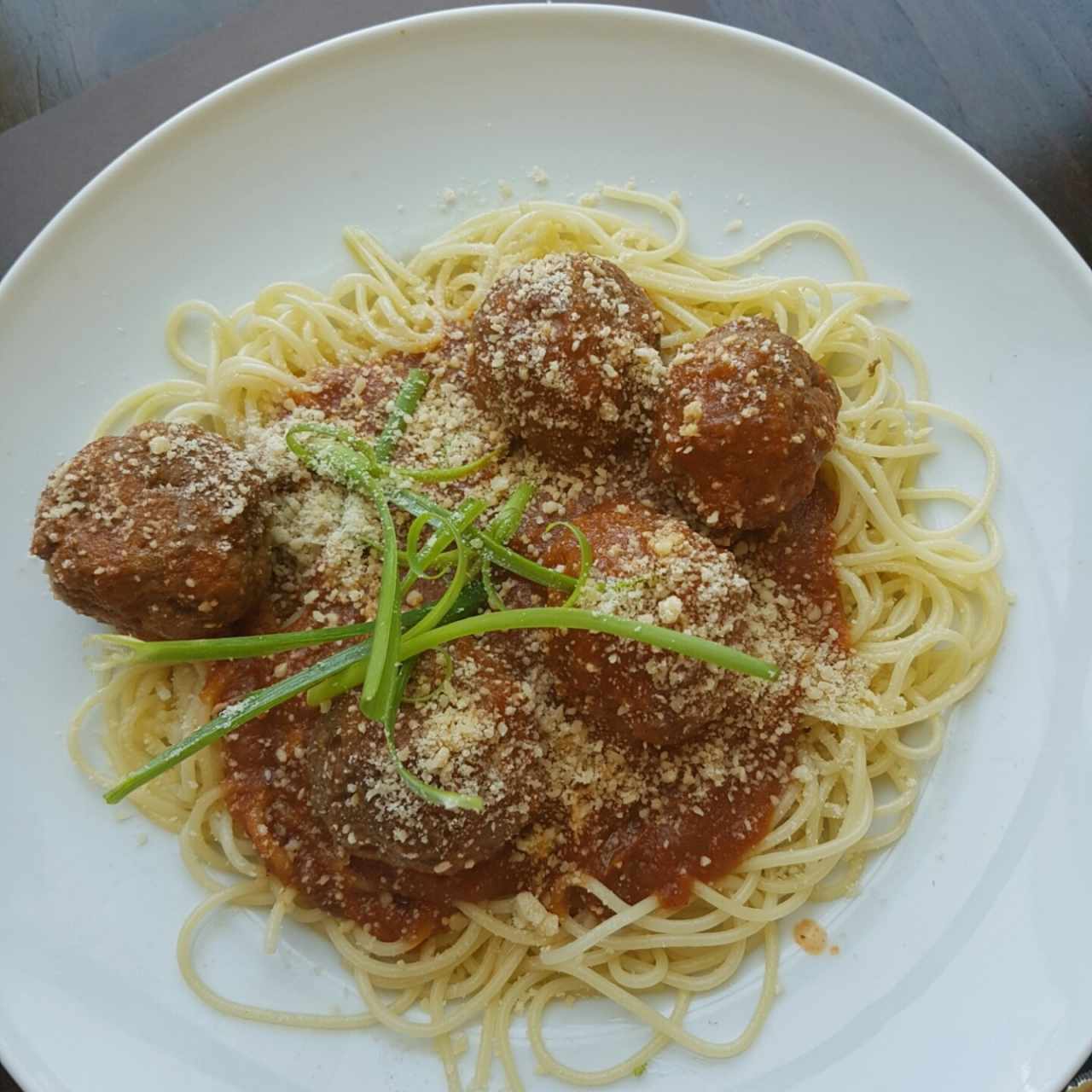 Spaghetti con meatballs