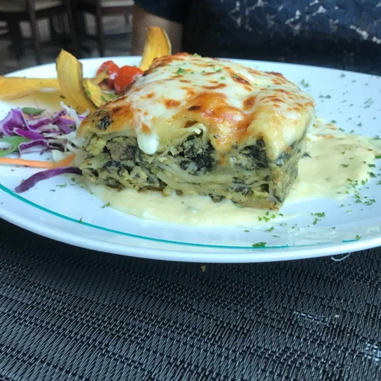 lasagna de pollo con espinaca