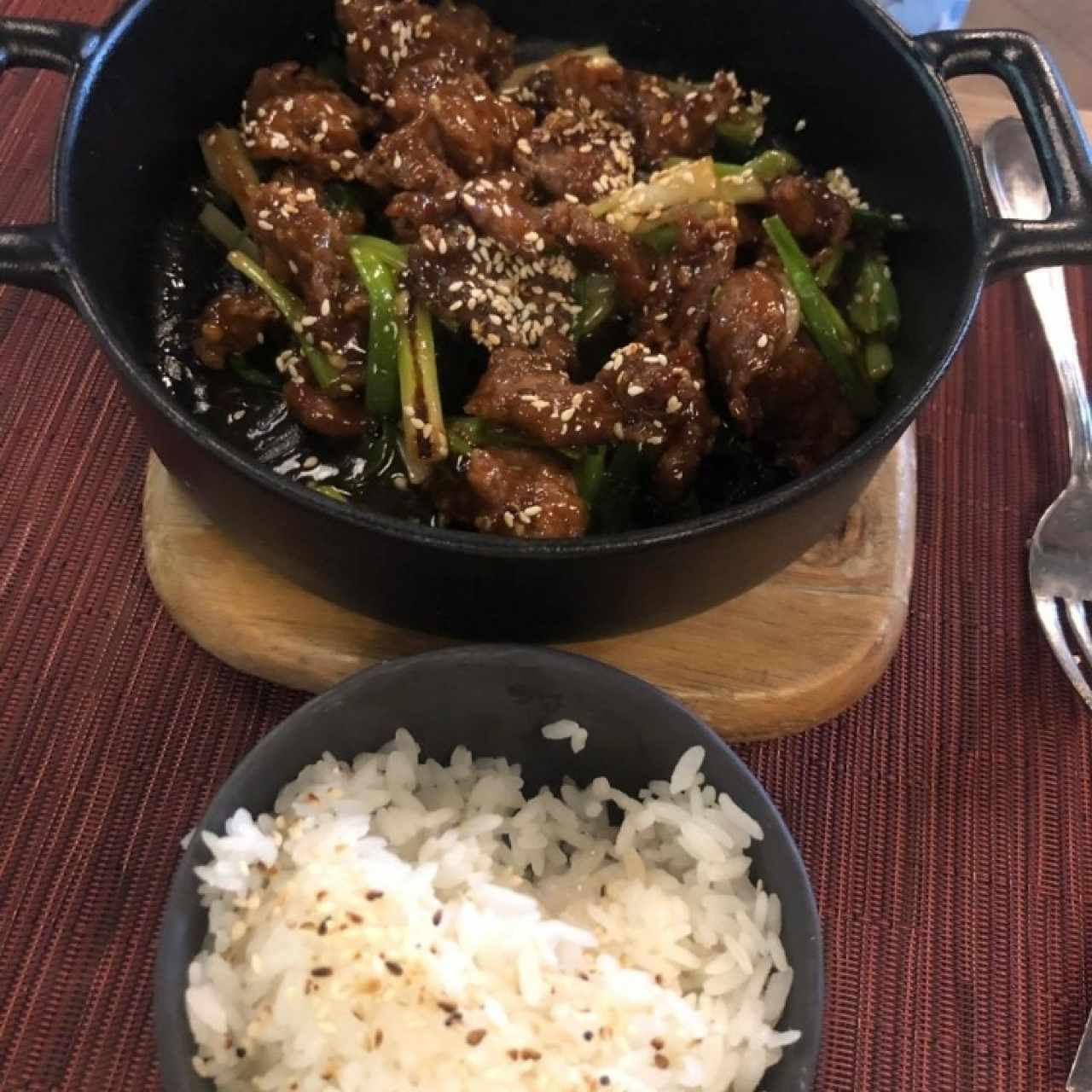 mongolian beef with white rice