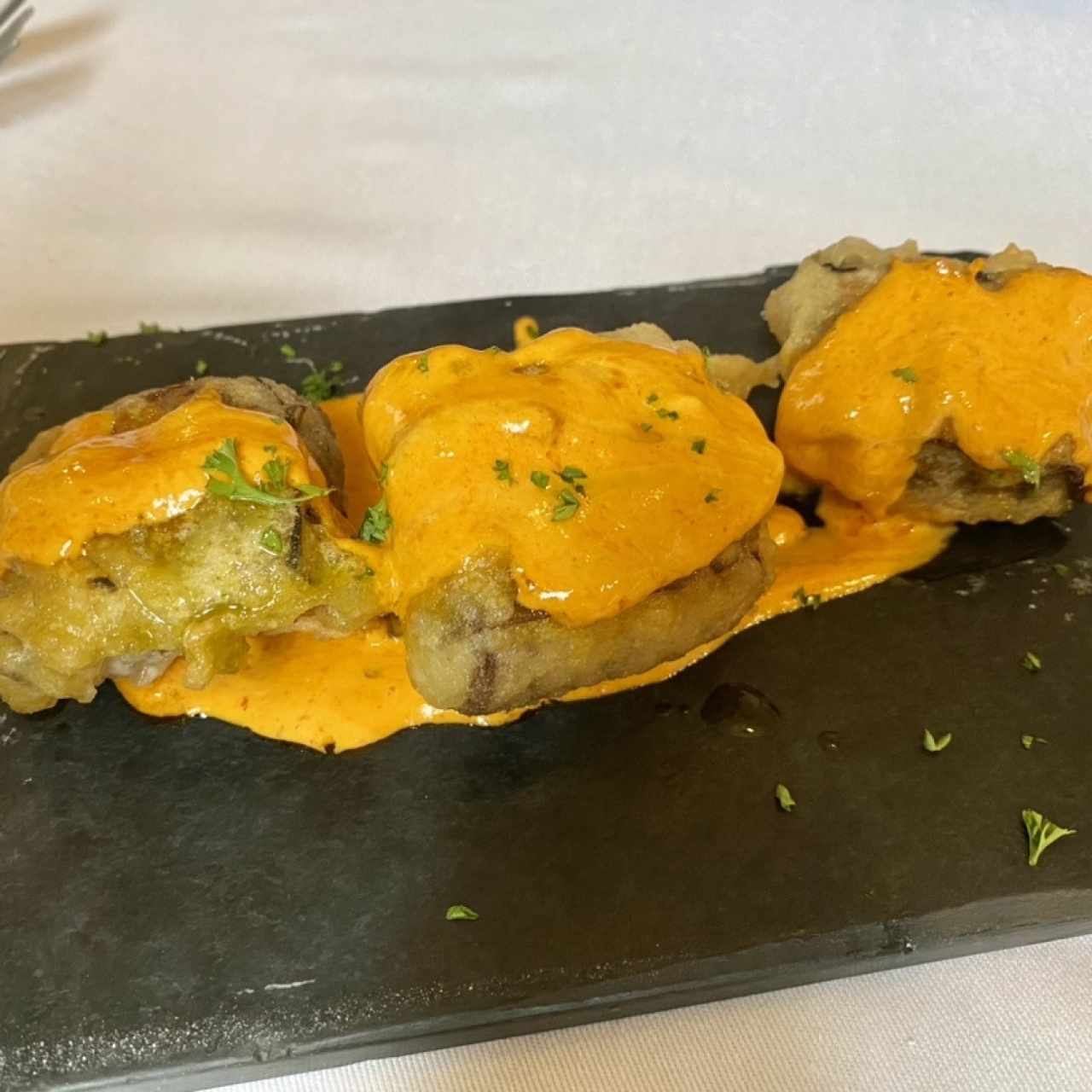 Berenjenas rellenas con parmentier