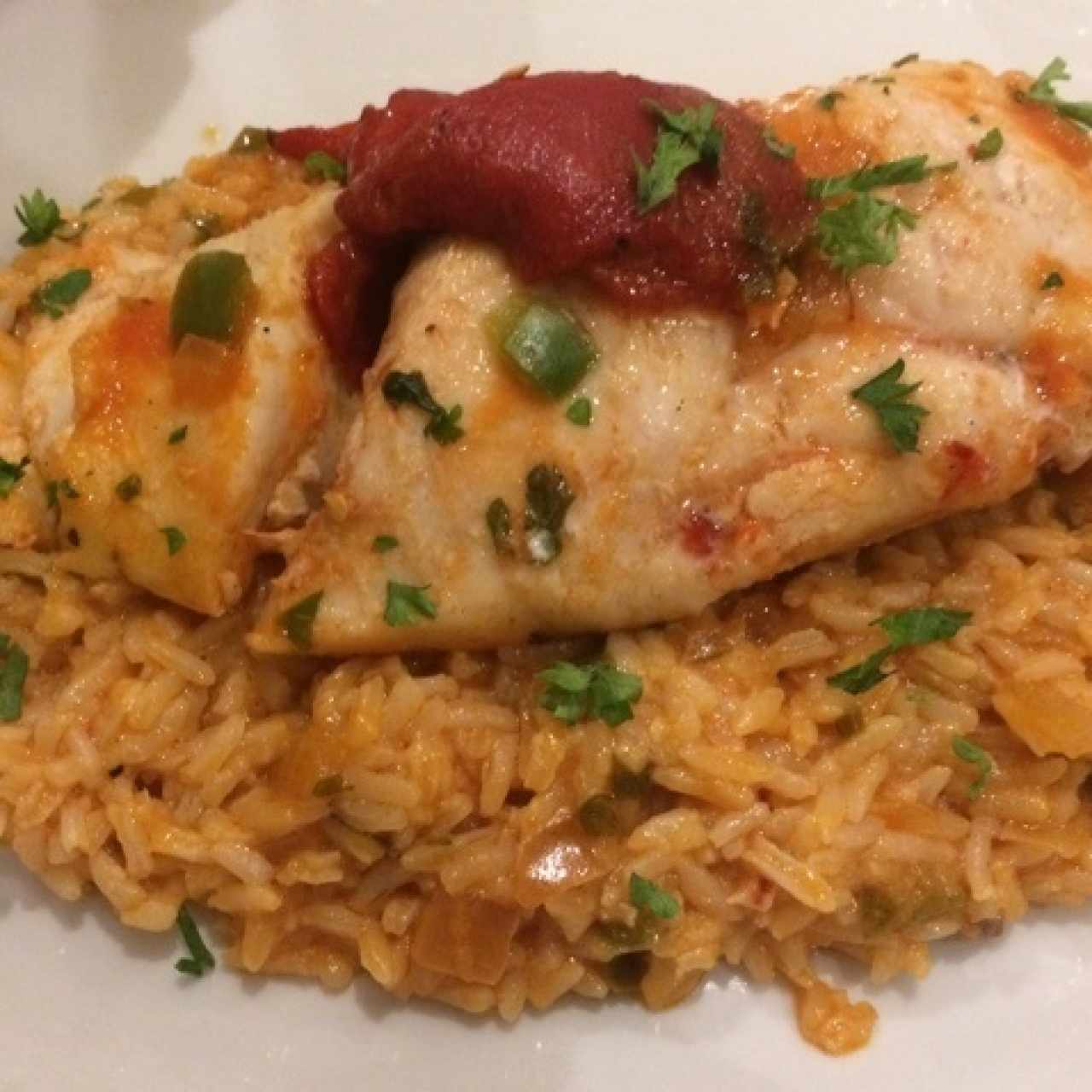 pescado con risotto de pimenton