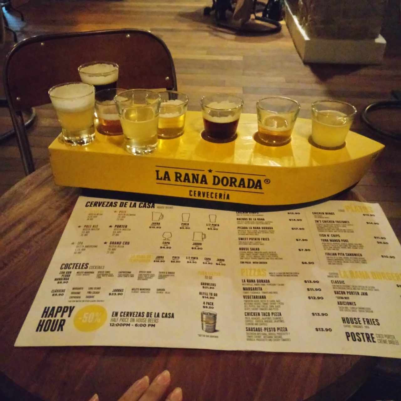 Tabla de degustación de cervezas 