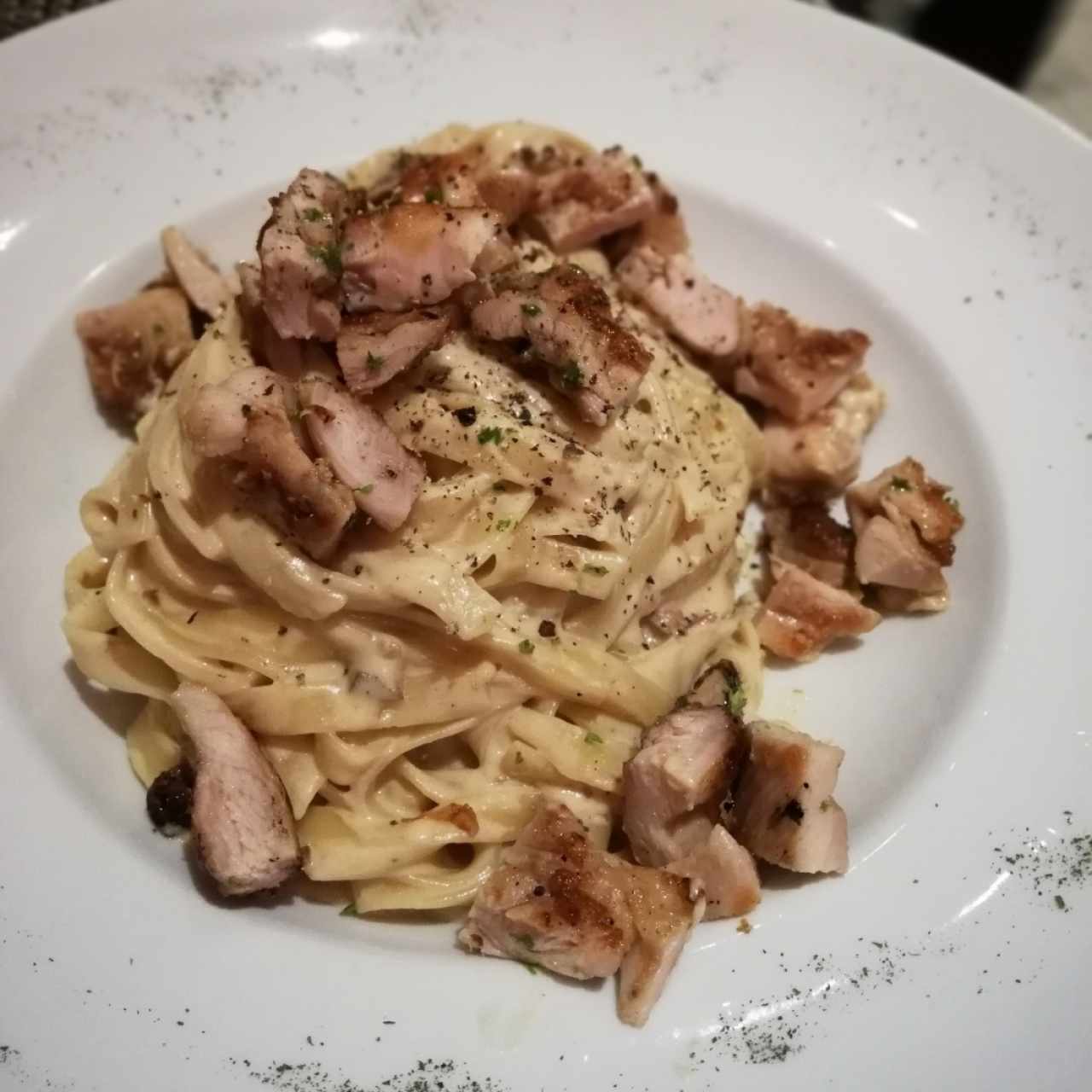 Fettuccine a la Strega con pollo