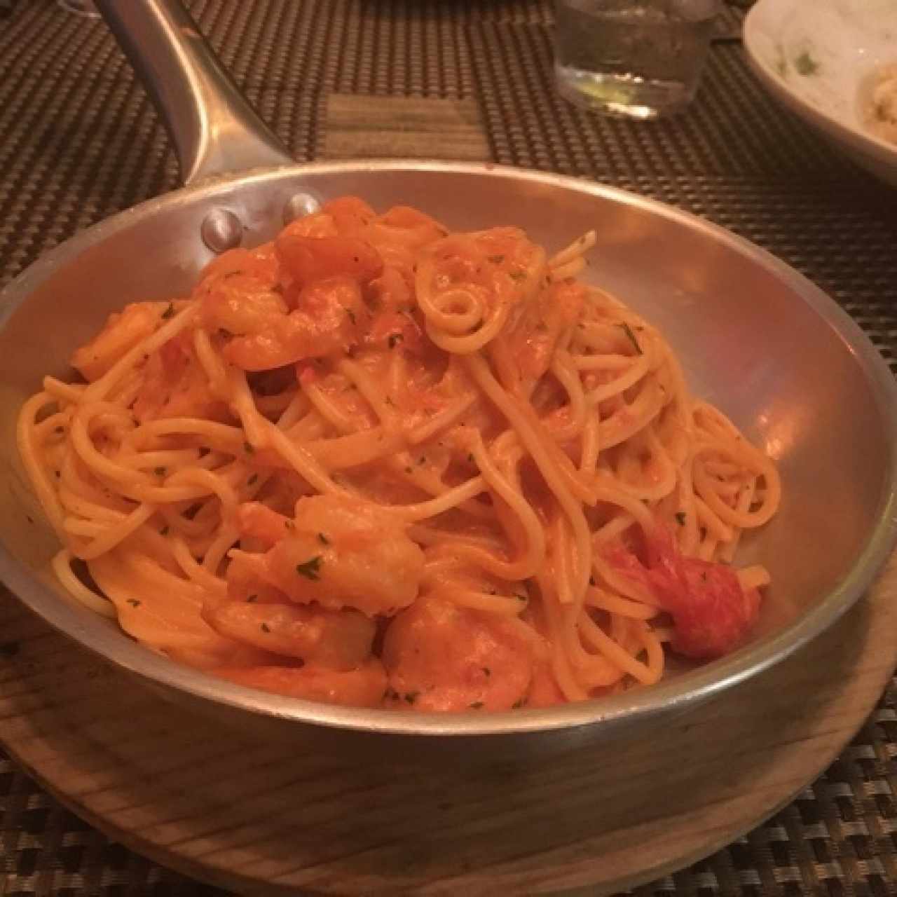 Pasta con camarones