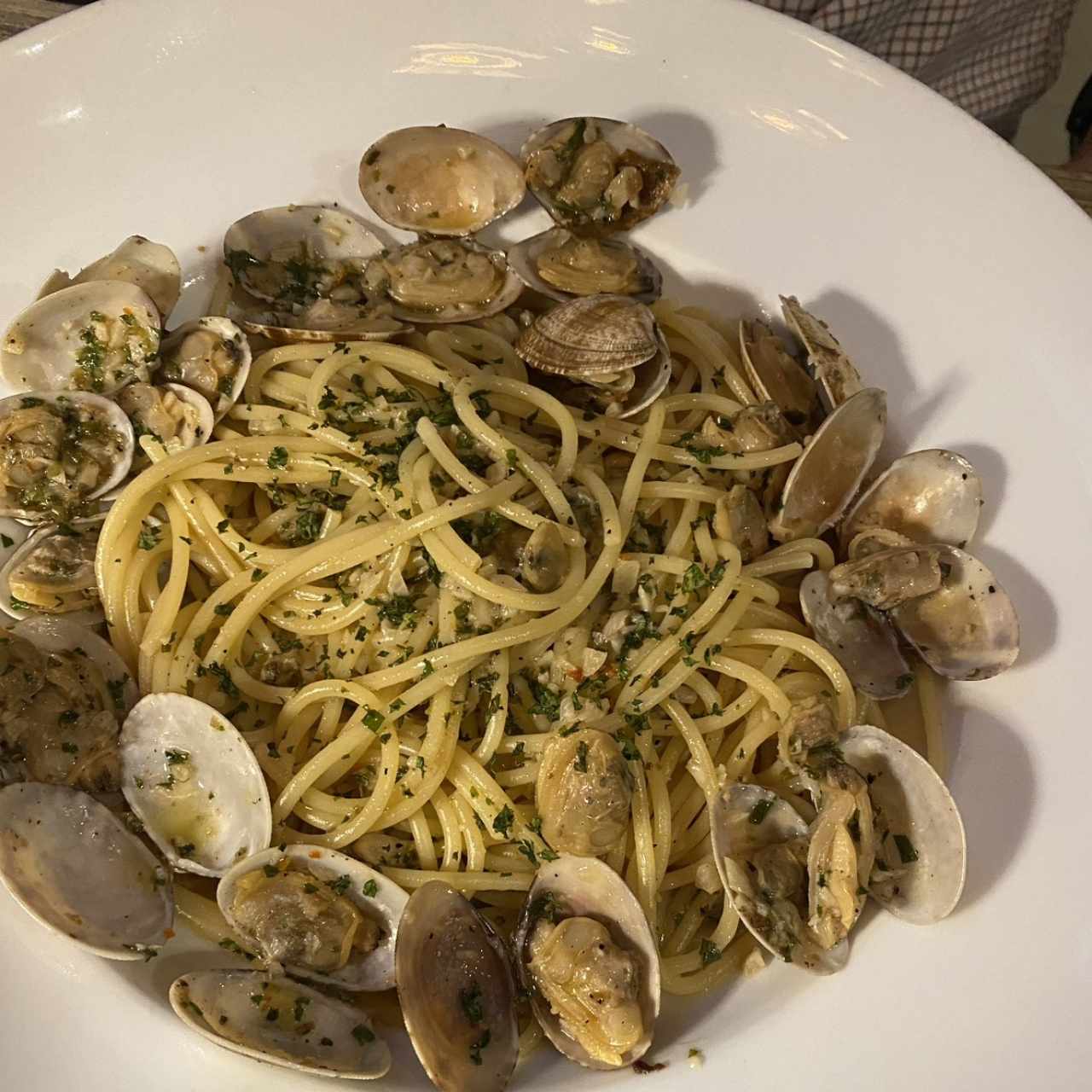 Pasta al oleo con Almejas 