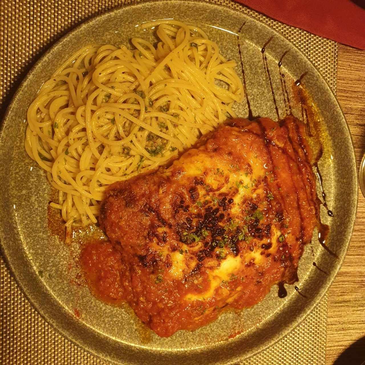 pollo con pasta