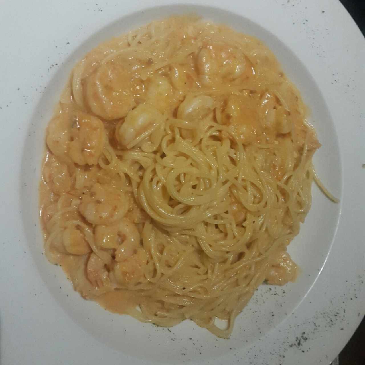 Pasta con camarones