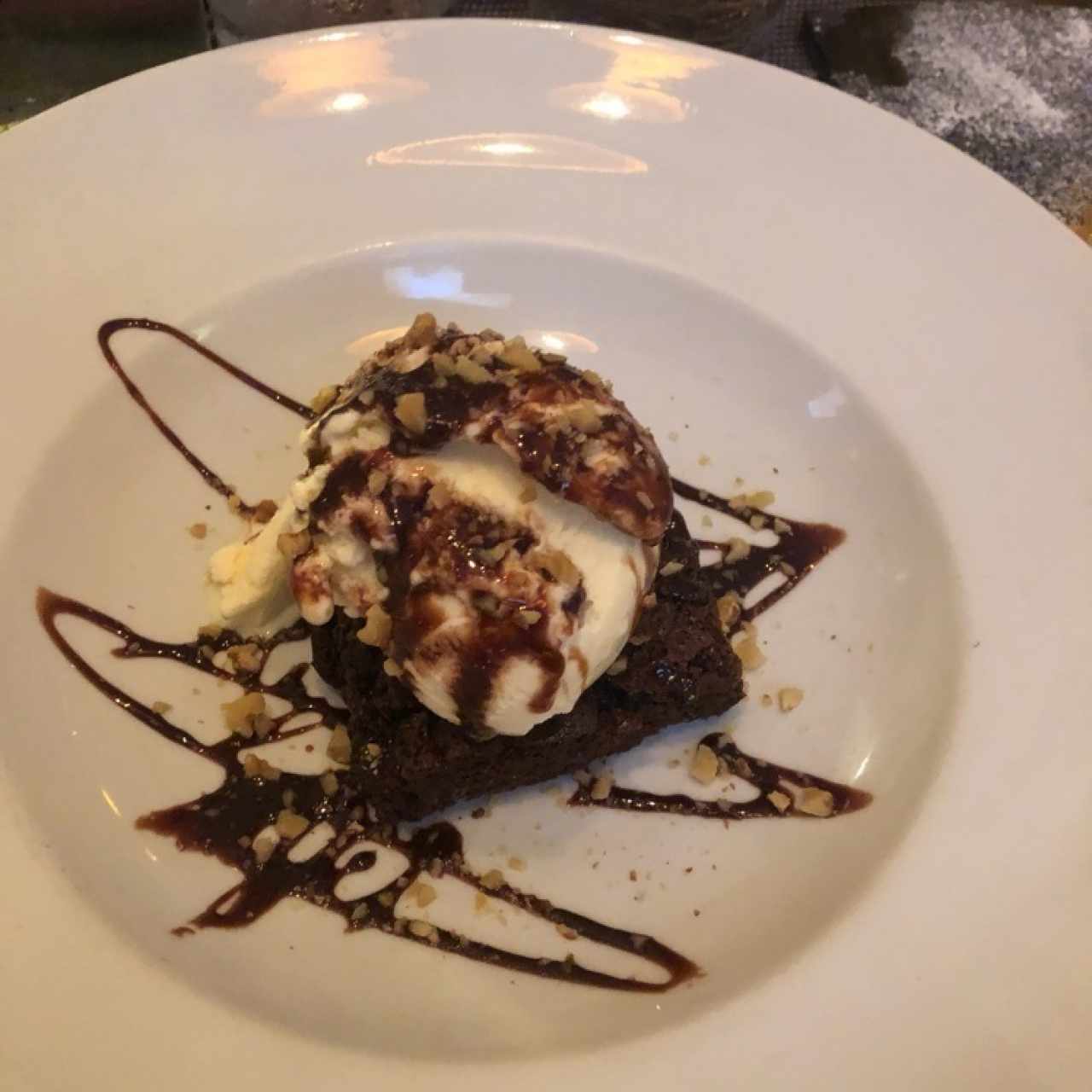 brownie con helado