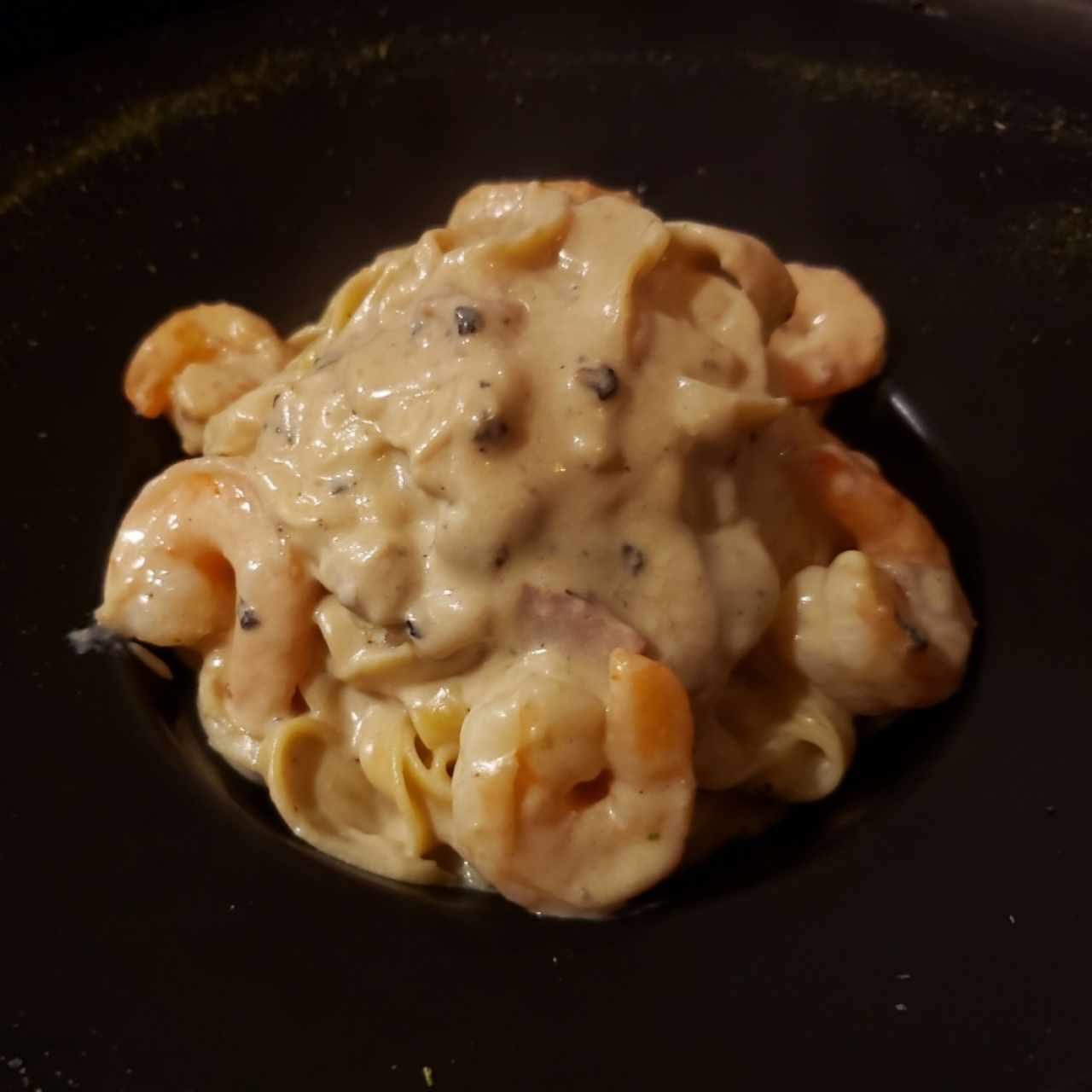 FETUCCINI STREGA CON CAMARONES