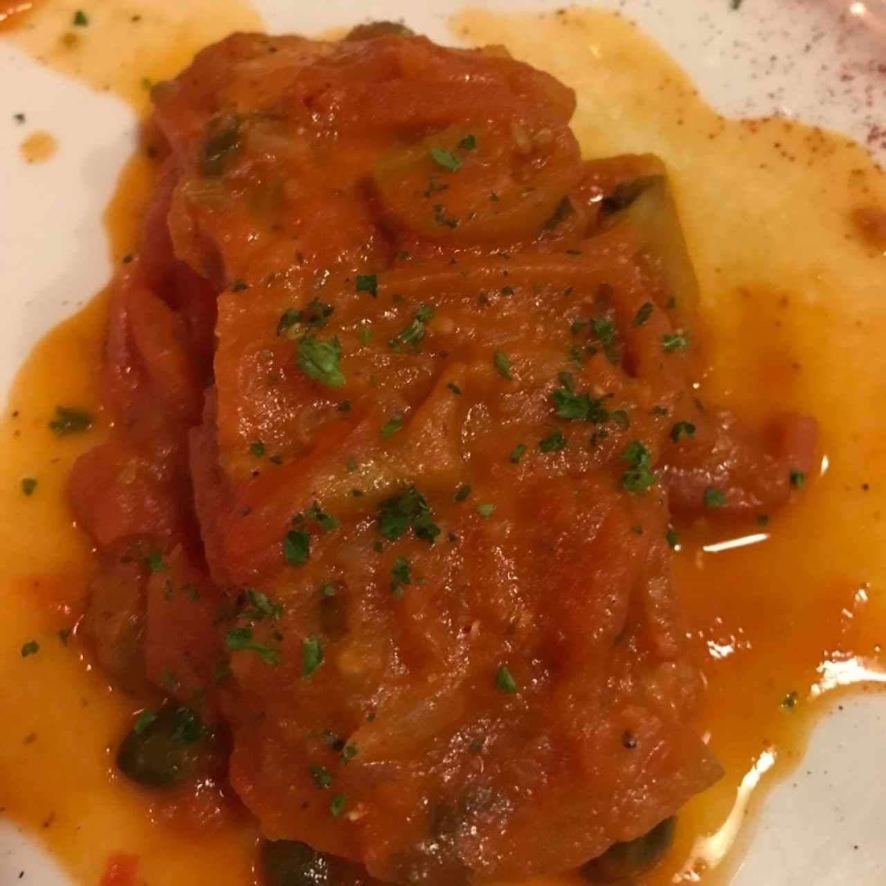 Filete de Corvina a la Livornesa