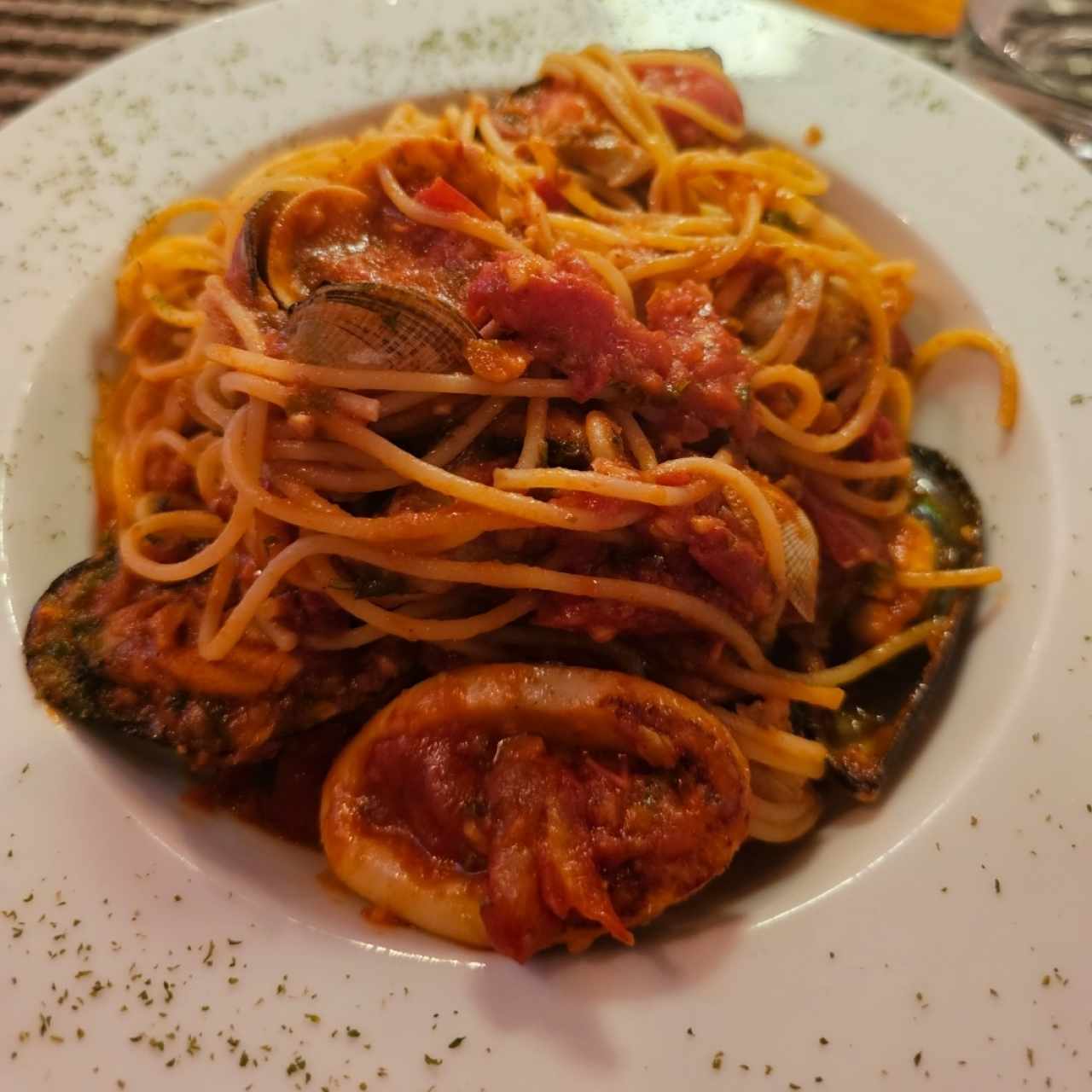 Spaghetti fruti di mare, delicioso!! 