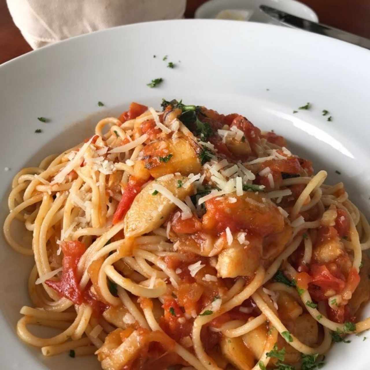 spaguetti fruti de mare