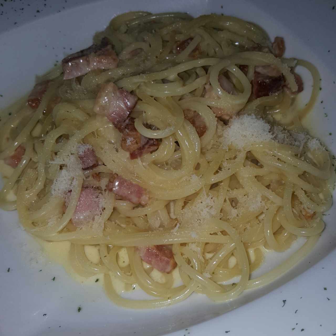 spaguetti con tocino