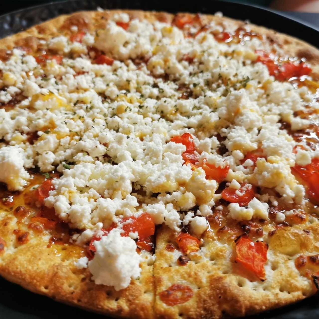 Pizza queso feta y miel