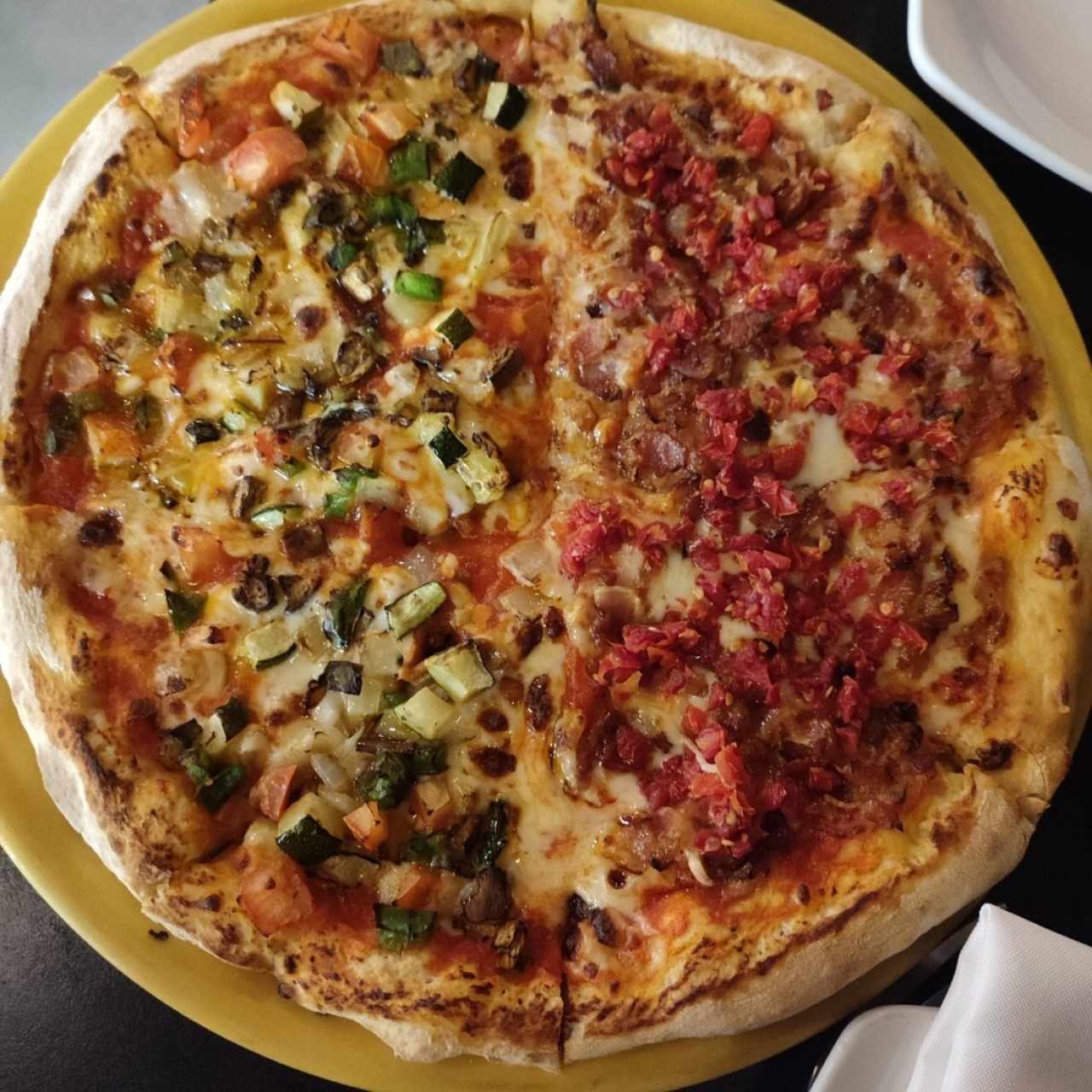 Pizza vegetariana + Crispy Bacon