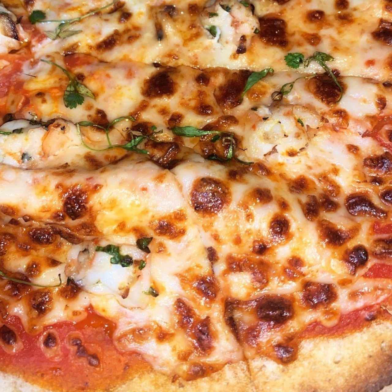 Pizzas - Langostinos. masa s/gluten