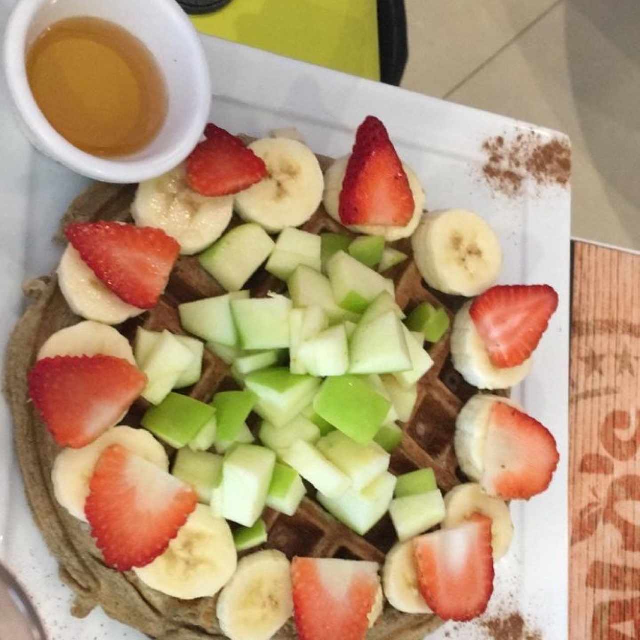 waffles sencillo con frutas