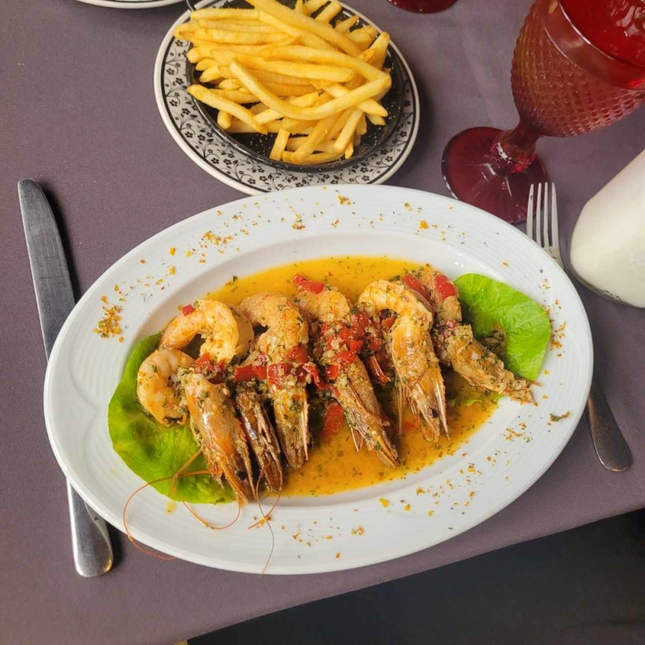 langostino al olió con papagrita