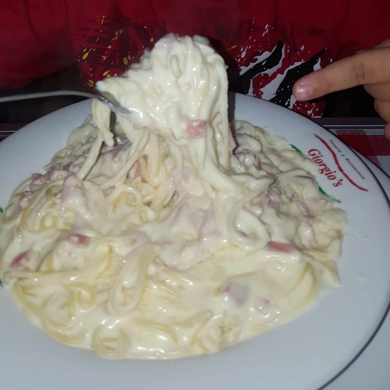 pasta alfredo con jamon