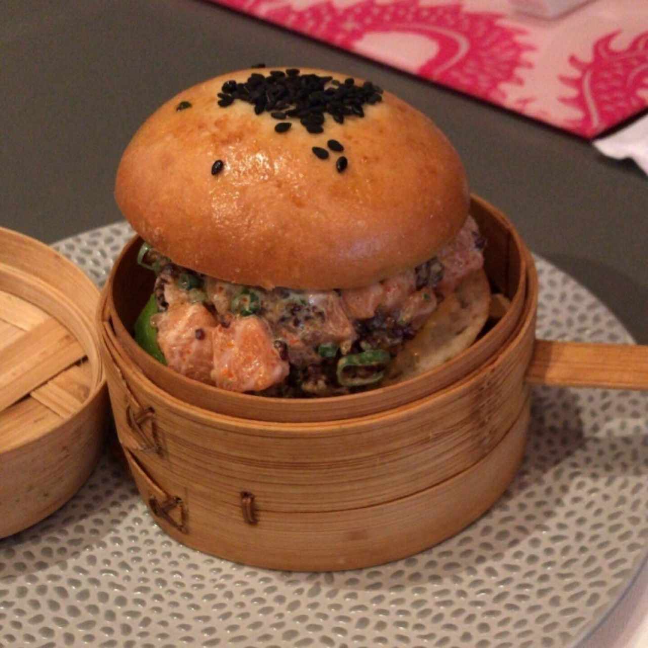 SPICY SALMON BAO BUN